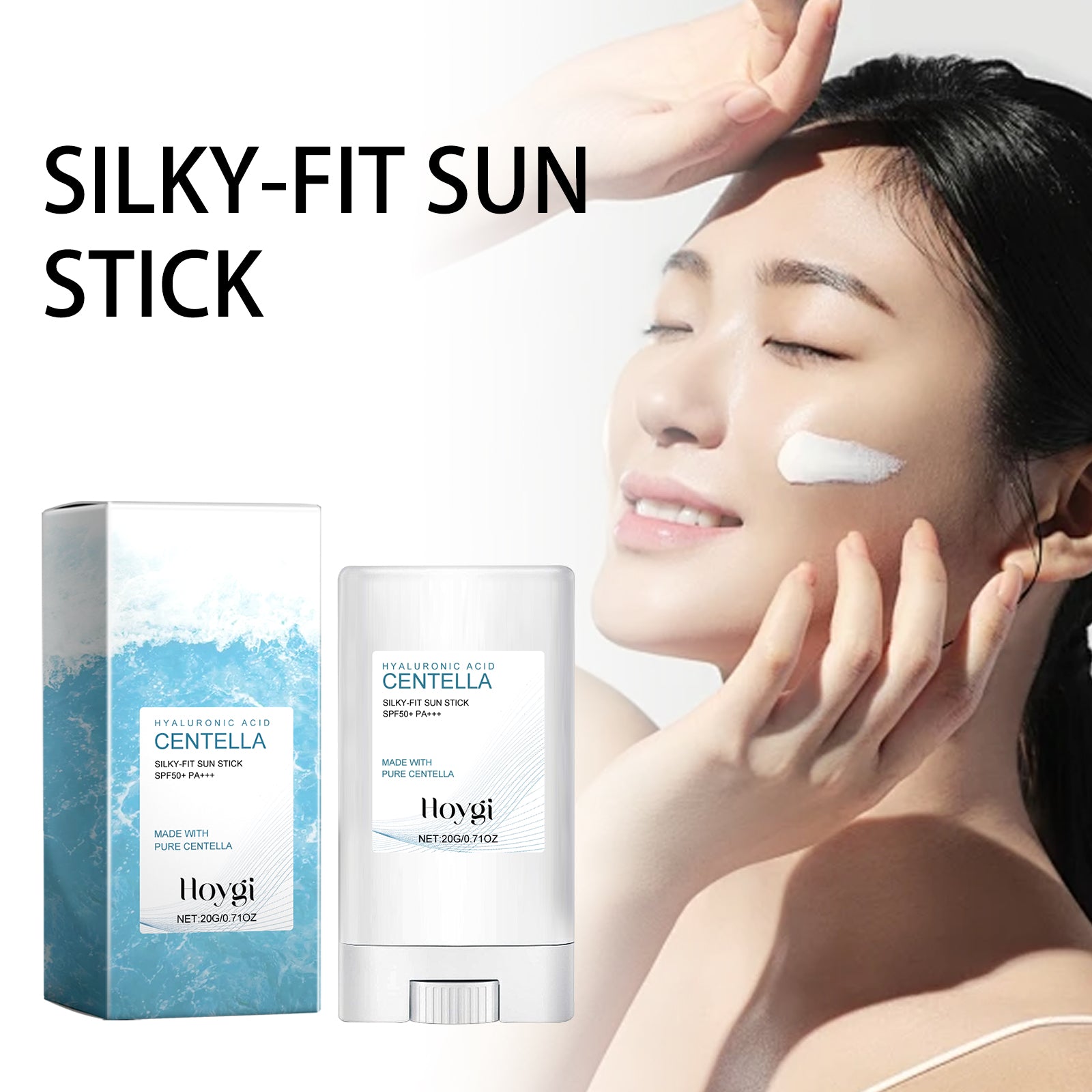 Hoygi Hyaluronic Acid Sunscreen Stick Gentle Moisturizing UV Protection for Sunburned and Reddened Skin