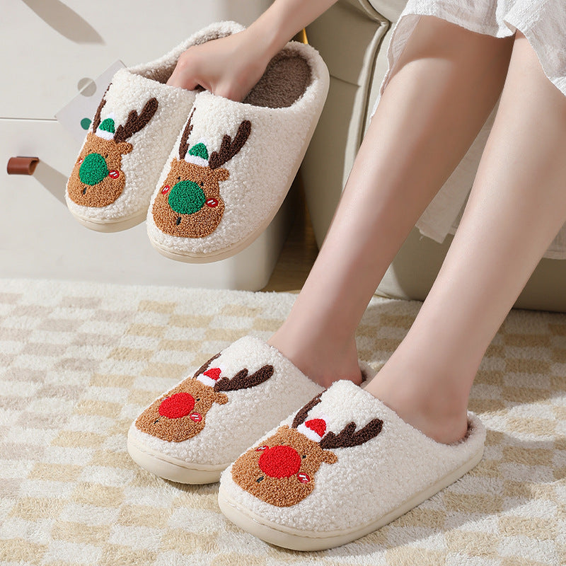 Cozy Up This Winter with Our Adorable Elk Christmas Slippers! Perfect for Snuggling at Home! 🦌❄️✨