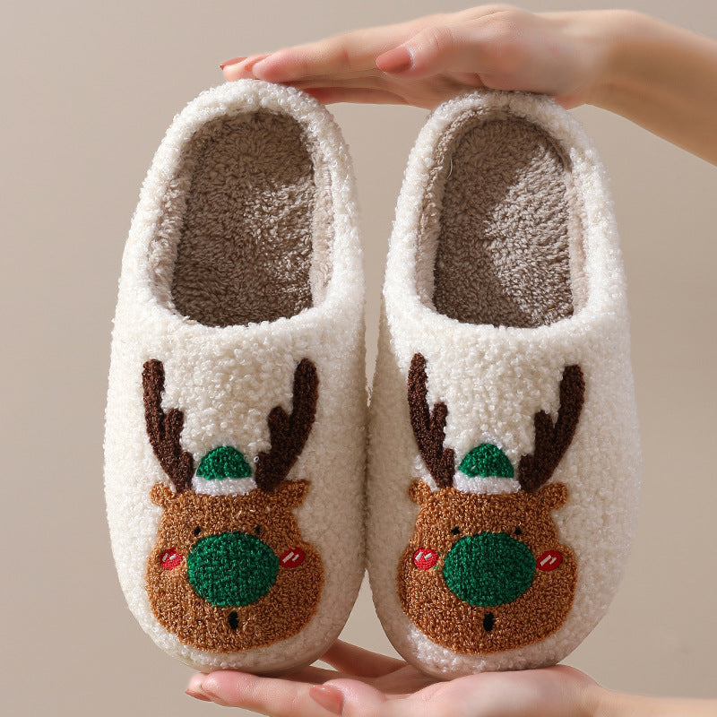 Cozy Up This Winter with Our Adorable Elk Christmas Slippers! Perfect for Snuggling at Home! 🦌❄️✨