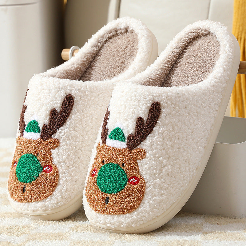 Cozy Up This Winter with Our Adorable Elk Christmas Slippers! Perfect for Snuggling at Home! 🦌❄️✨