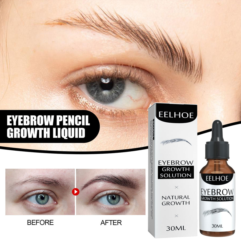 EELHOE Eyebrow Liquid - Black, Dense Natural Essential Oil Liquid for Thick Eyebrow Repair, Gentle Moisturizing Care Liquid