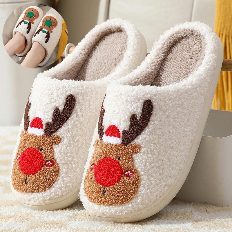 Cozy Up This Winter with Our Adorable Elk Christmas Slippers! Perfect for Snuggling at Home! 🦌❄️✨