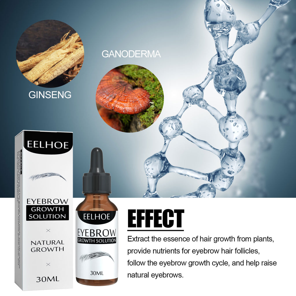 EELHOE Eyebrow Liquid - Black, Dense Natural Essential Oil Liquid for Thick Eyebrow Repair, Gentle Moisturizing Care Liquid
