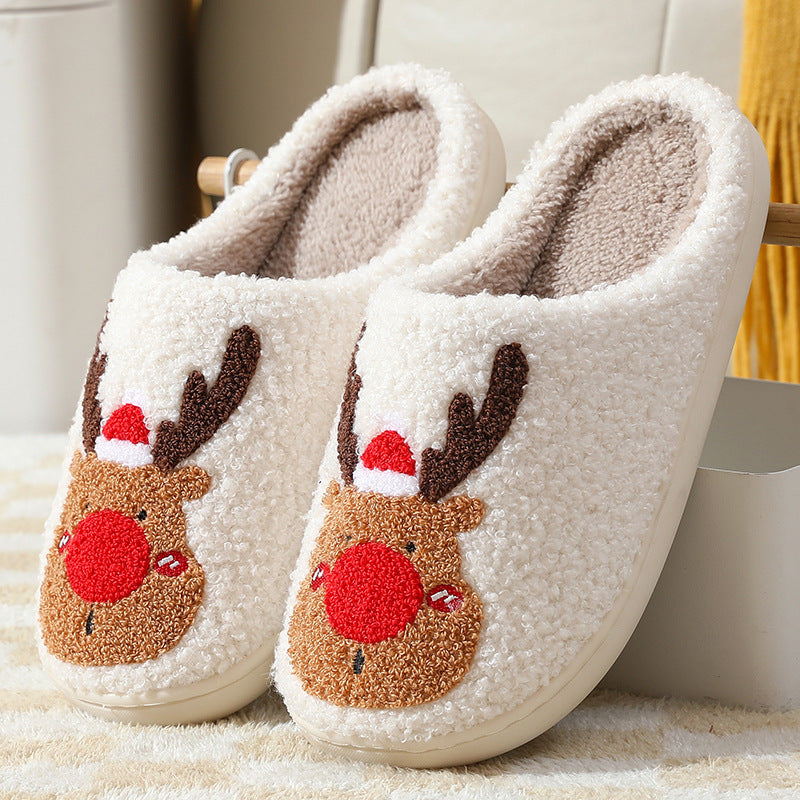 Cozy Up This Winter with Our Adorable Elk Christmas Slippers! Perfect for Snuggling at Home! 🦌❄️✨